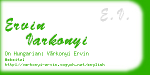 ervin varkonyi business card